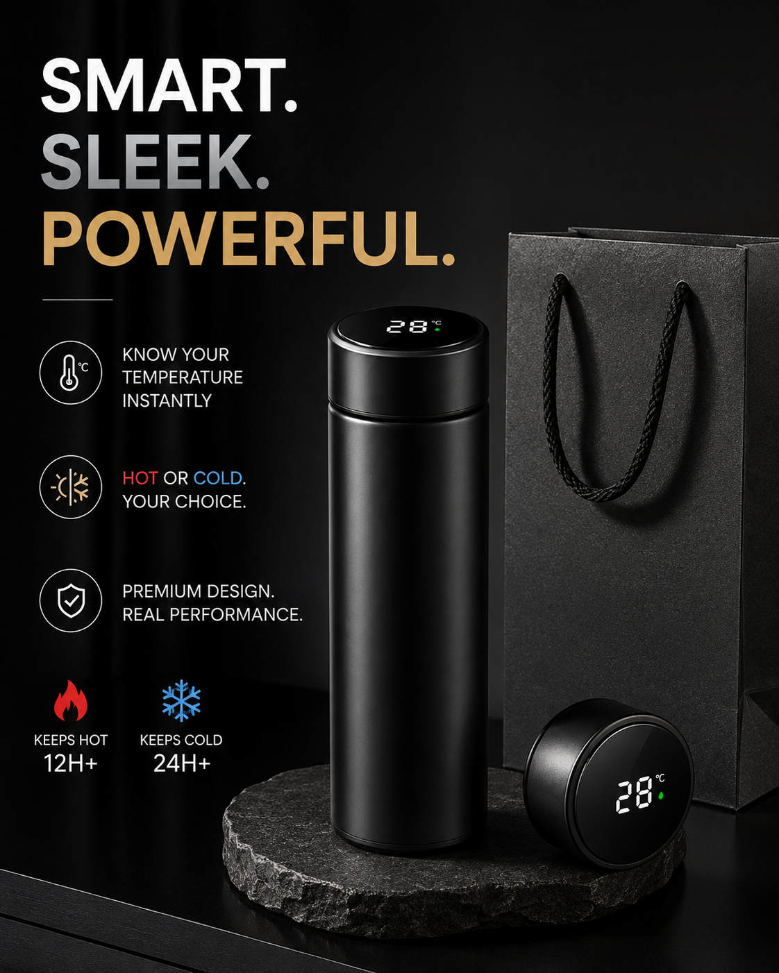 Luxury Smart Thermos – LED Temperature Display & Thermal Insulation