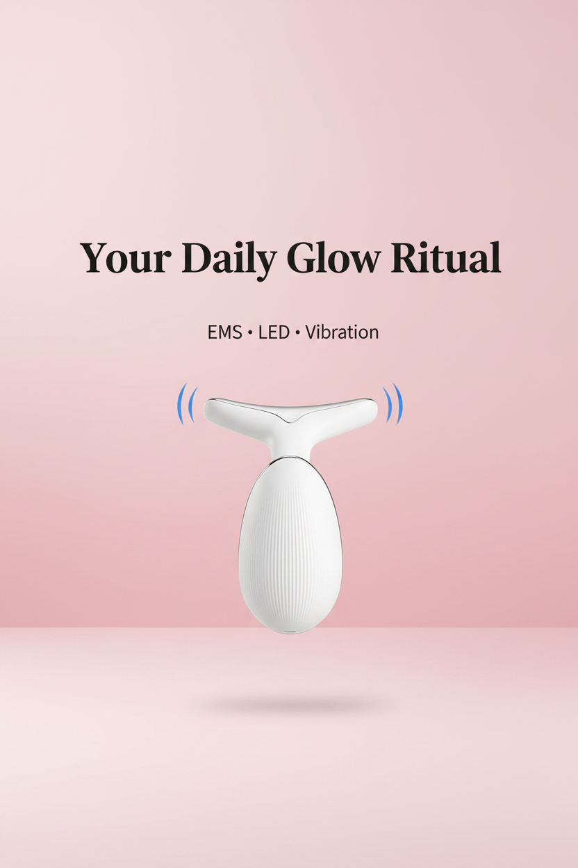 3-in-1 Facial Massager – EMS, LED & Vibration for Firmer, Glowing Skin