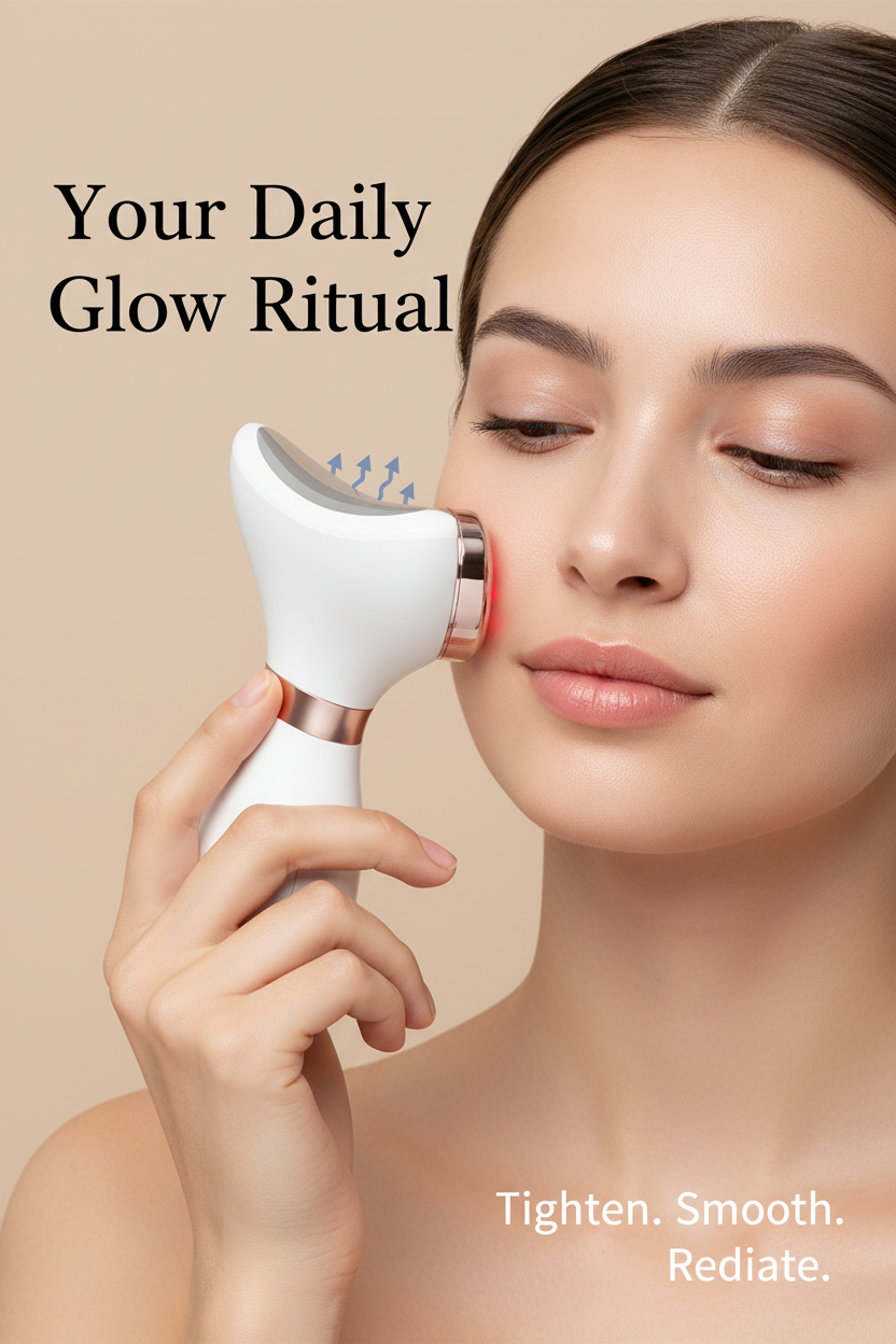 3-in-1 Facial Massager – EMS, LED & Vibration for Firmer, Glowing Skin